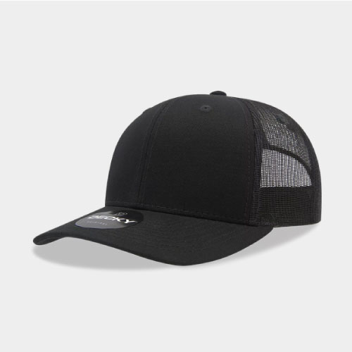 6 Panel Mid Profile Structured Cotton Blend Trucker